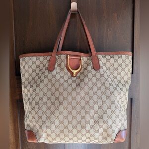 Gucci GG Canvas Stirrup Tote
